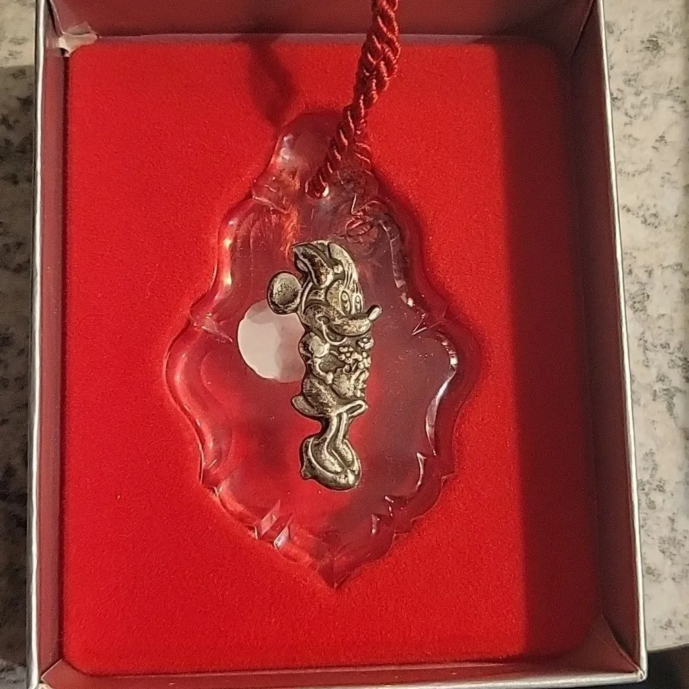 Vintage Reed & Barton Disney Minnie Mouse Ornament Sterling & Crystal - Picture 1 of 2